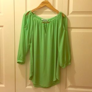 NYGARD Lime Green 3/4 Sleeve Top